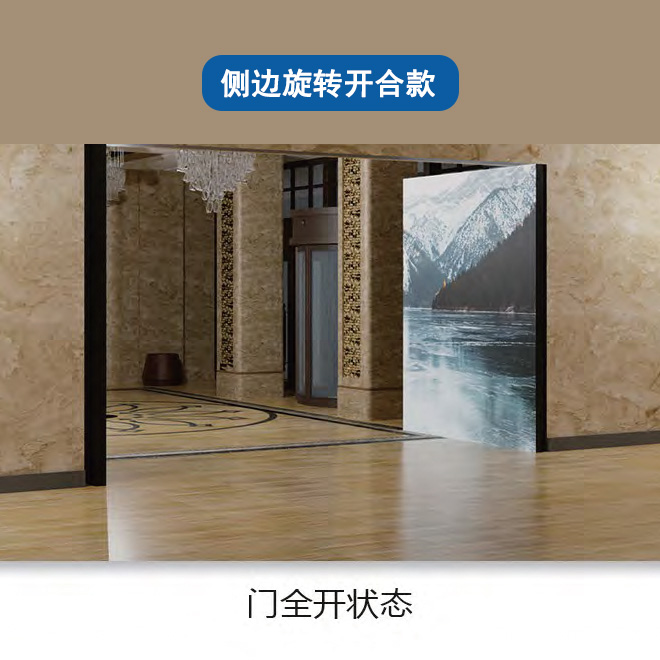 侧边旋转开合款(旋转轴在门体外侧)电动LED屏开合门